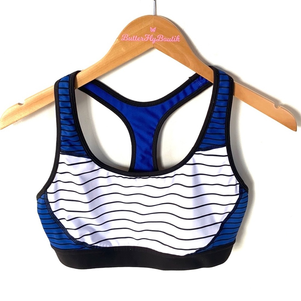 Champion Razorback striped‎ sports unpadded bra, size XL